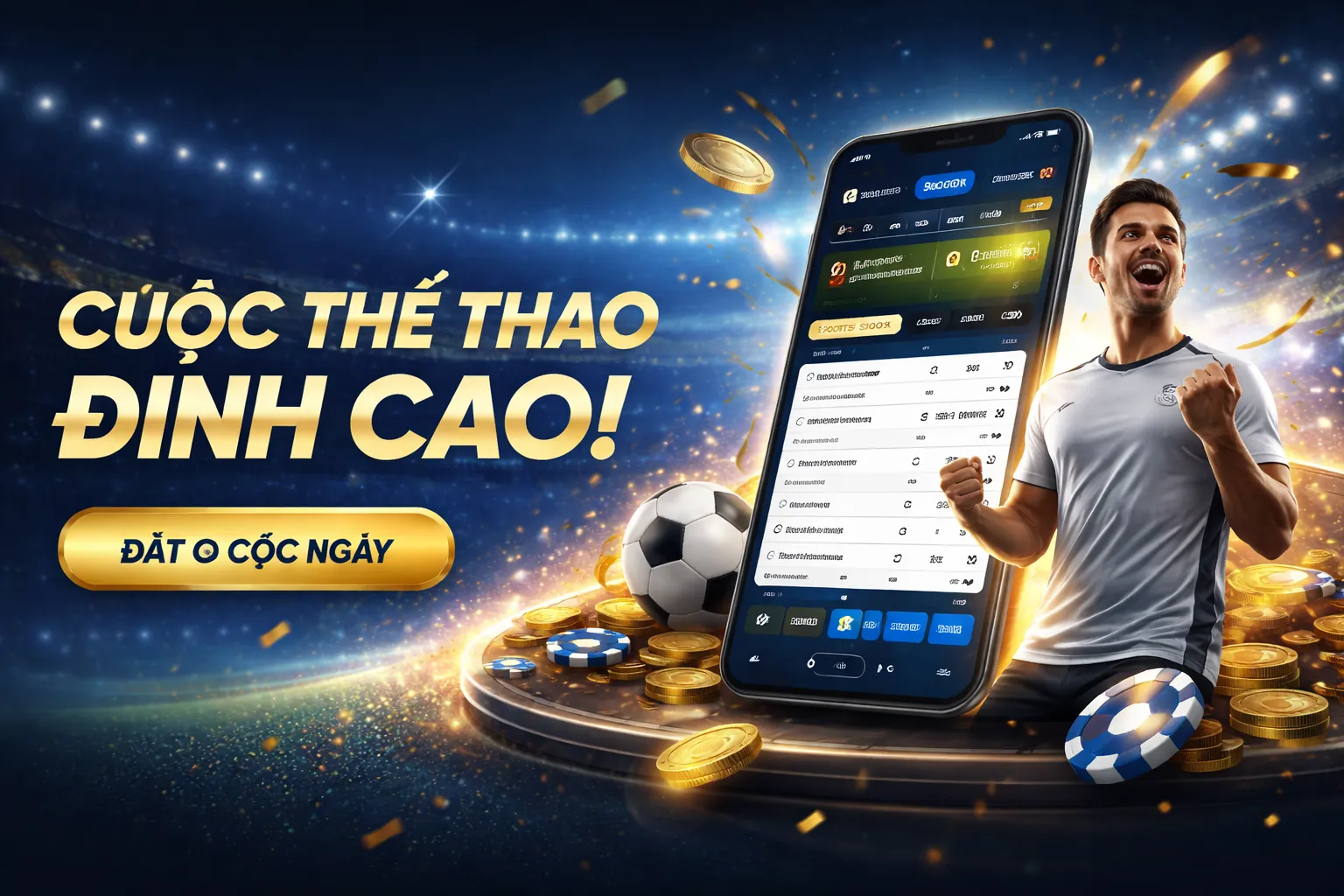 Sân vận động với người hâm mộ đang cổ vũ, tượng trưng cho cá cược thể thao one88